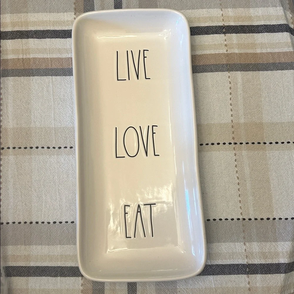 Rae Dunn Live, Love, Eat tray w/ 3 smaller trays